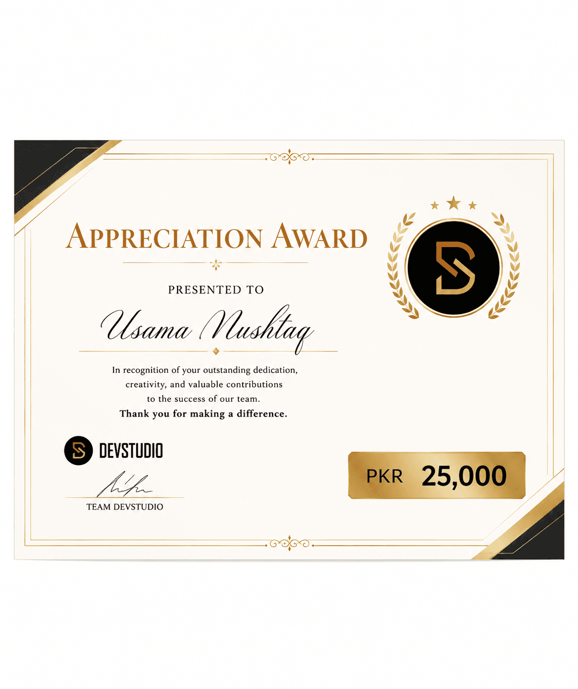 Appreciation Award